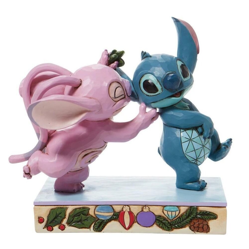 Jim Shore Disney Traditions ANGEL AND STITCH MISTLETOE KISSES Figurine - NWT